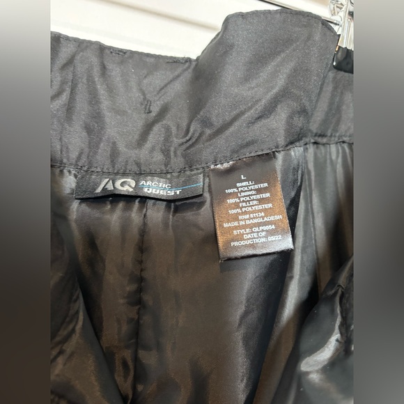 ARCTIC QUEST Insulated Black Snow Ski Pants Snap Button Waist Size Large - Picture 9 of 9